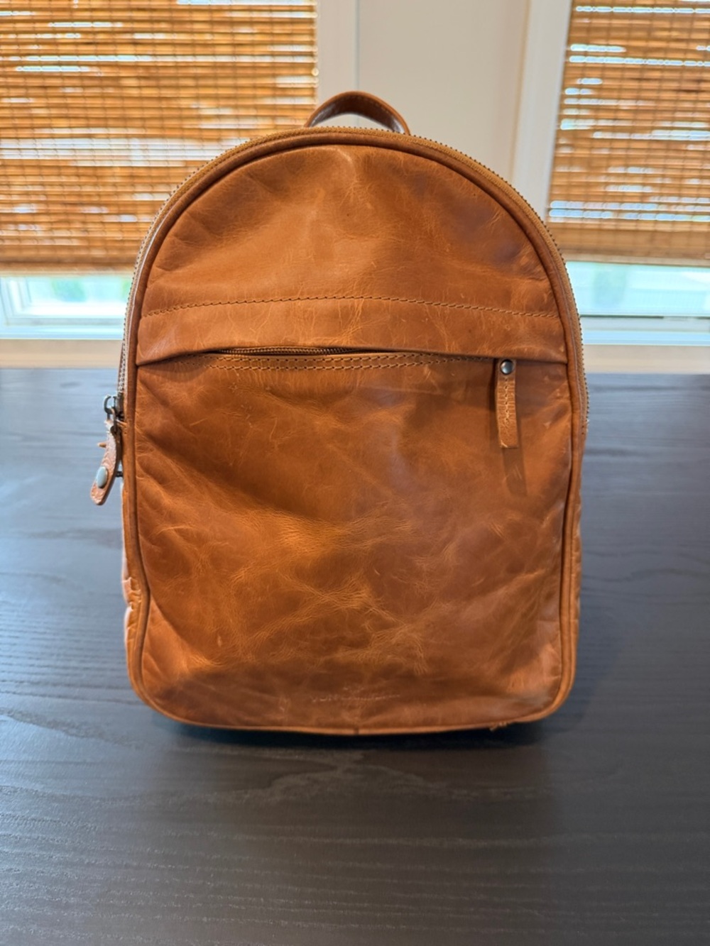 Leather Mini Backpack - Tan